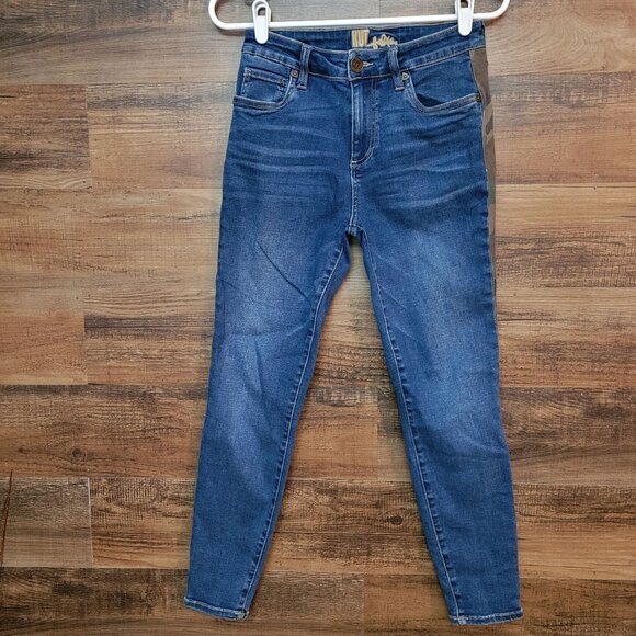 Kut From The Kloth Jeans Women 6 Skinny Camo Trim Mid Rise Cropped Stretch Denim - Picture 1 of 12